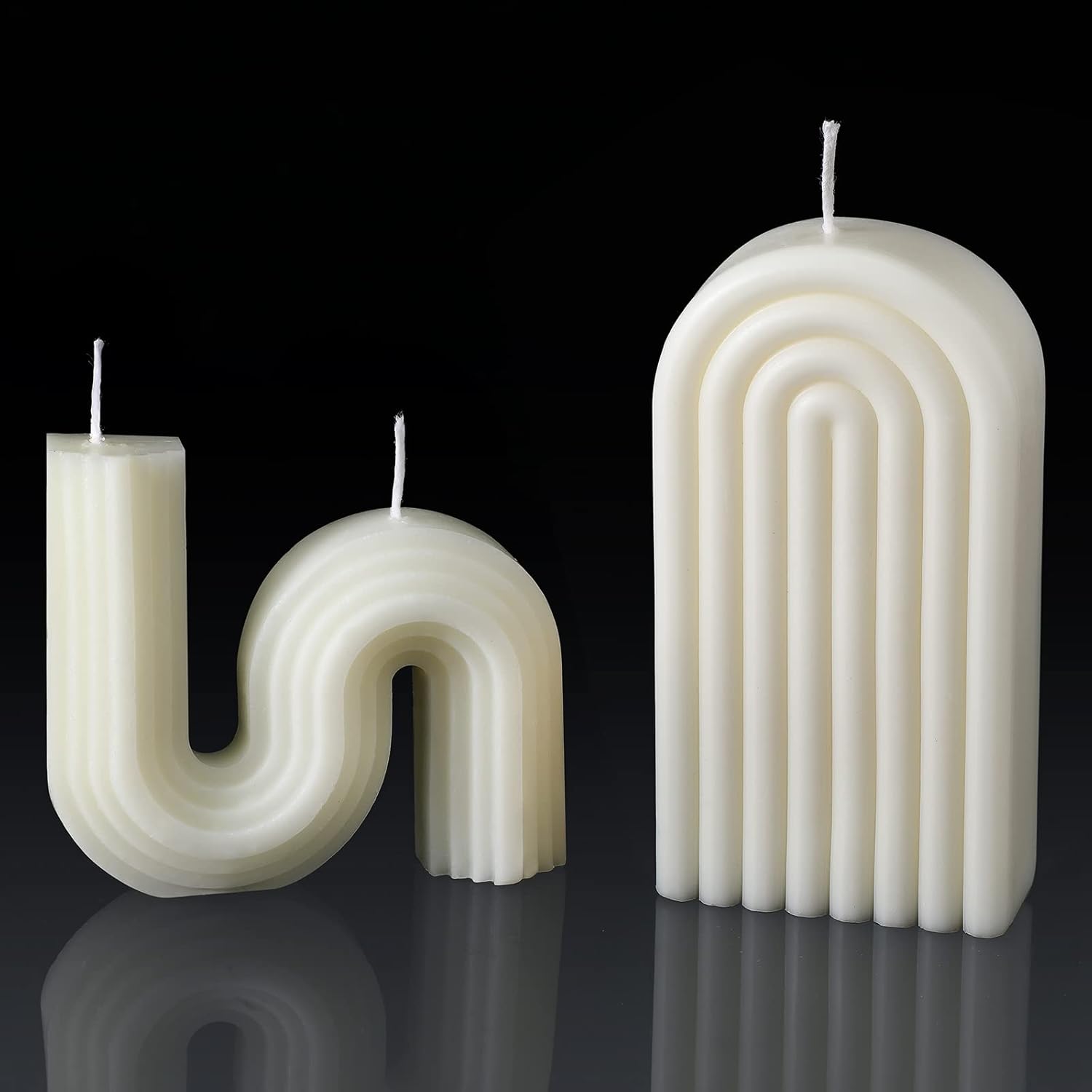 2-Pack Twisted Shaped Candle, Stylish Cone Candle, Simple Geometric Soy Wax Scented Art Decoration