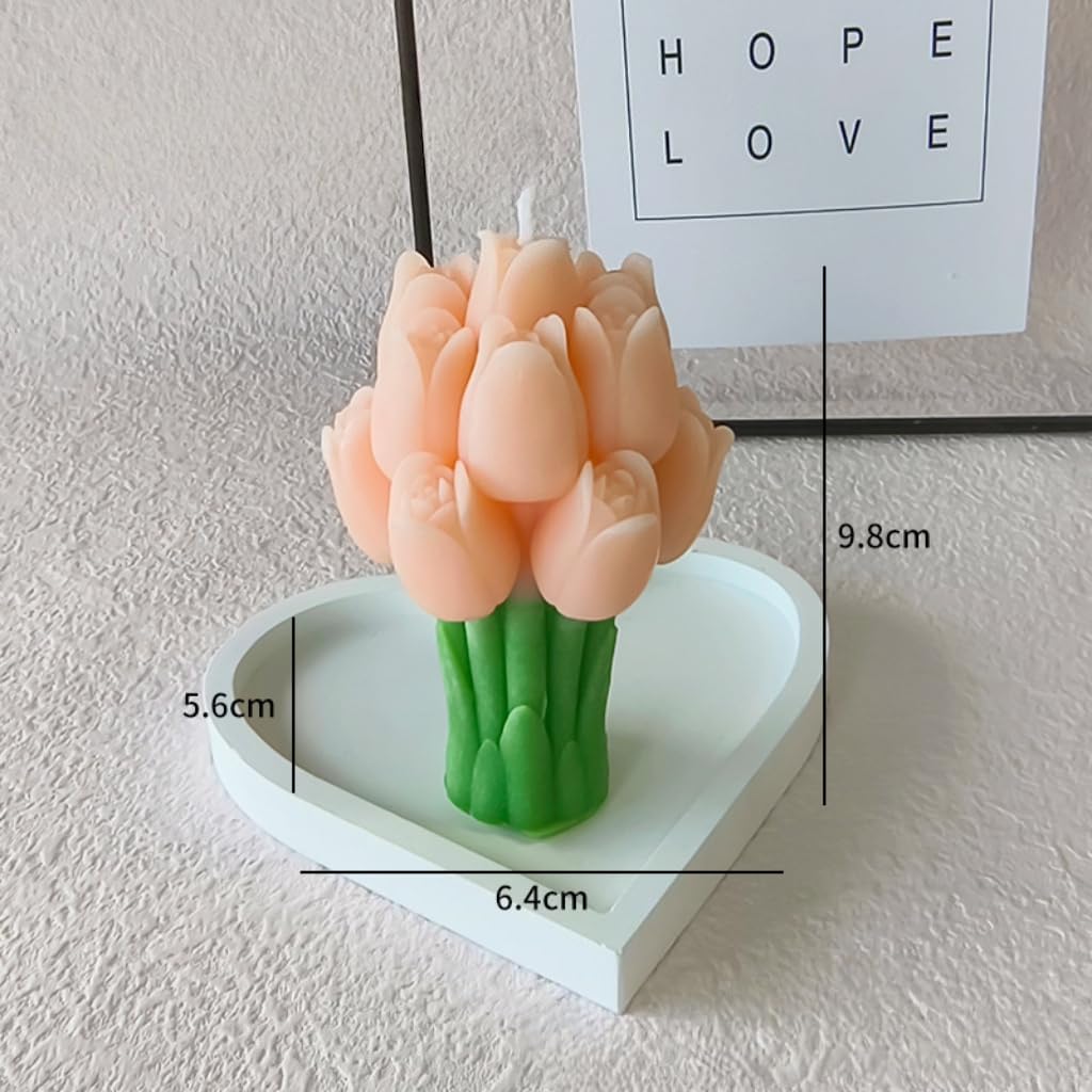 Pink Tulip Scented Candle, Premium Wax, Soothing Scent, Ideal Gift for Home Decor and Special Occasions, Enhances Home Beauty - Image 2