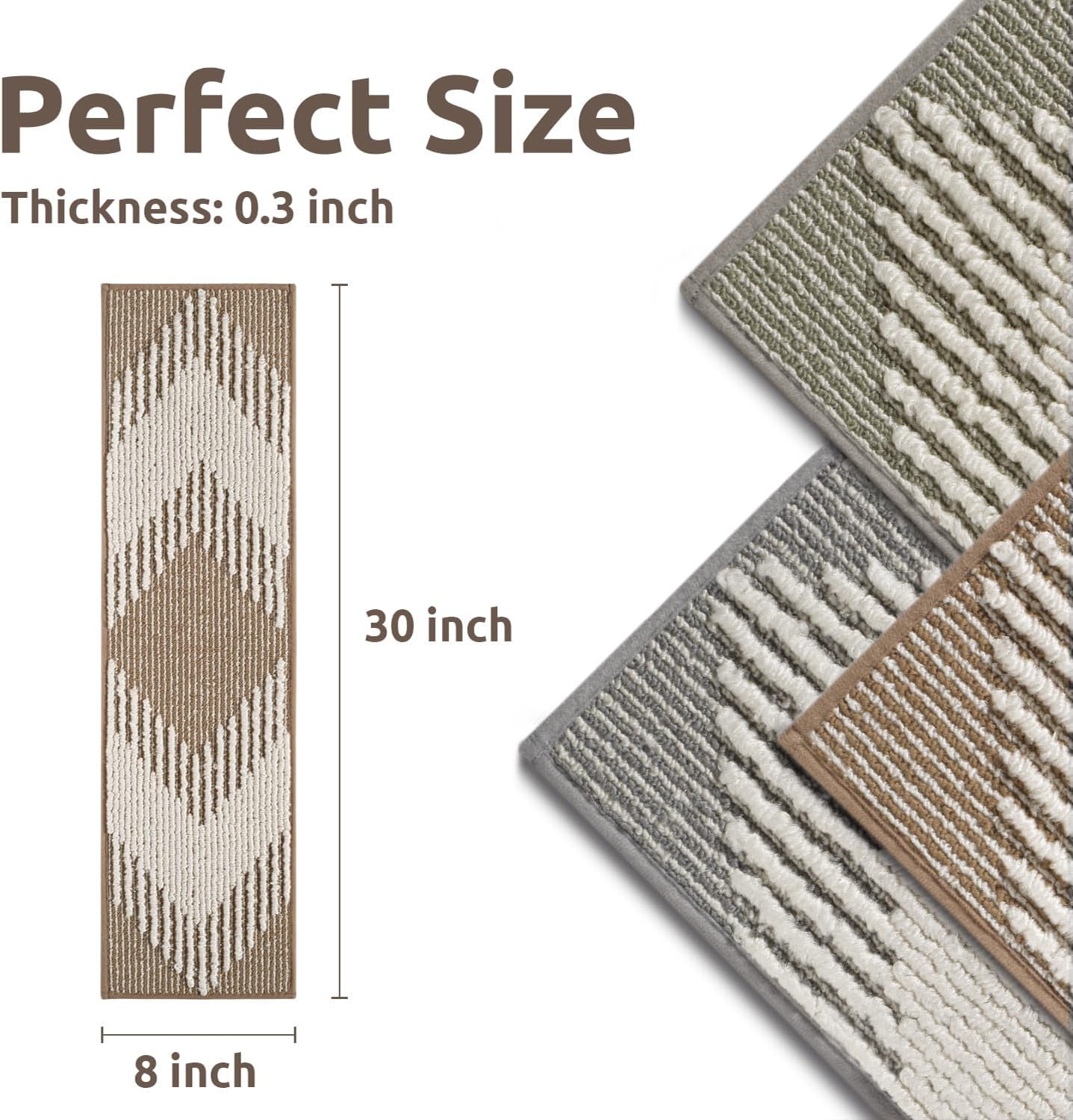 15-pack anti-slip stair mats, 3D self-adhesive stair mats, suitable for indoor wooden steps, washable and reusable, with adhesive backing - Image 2