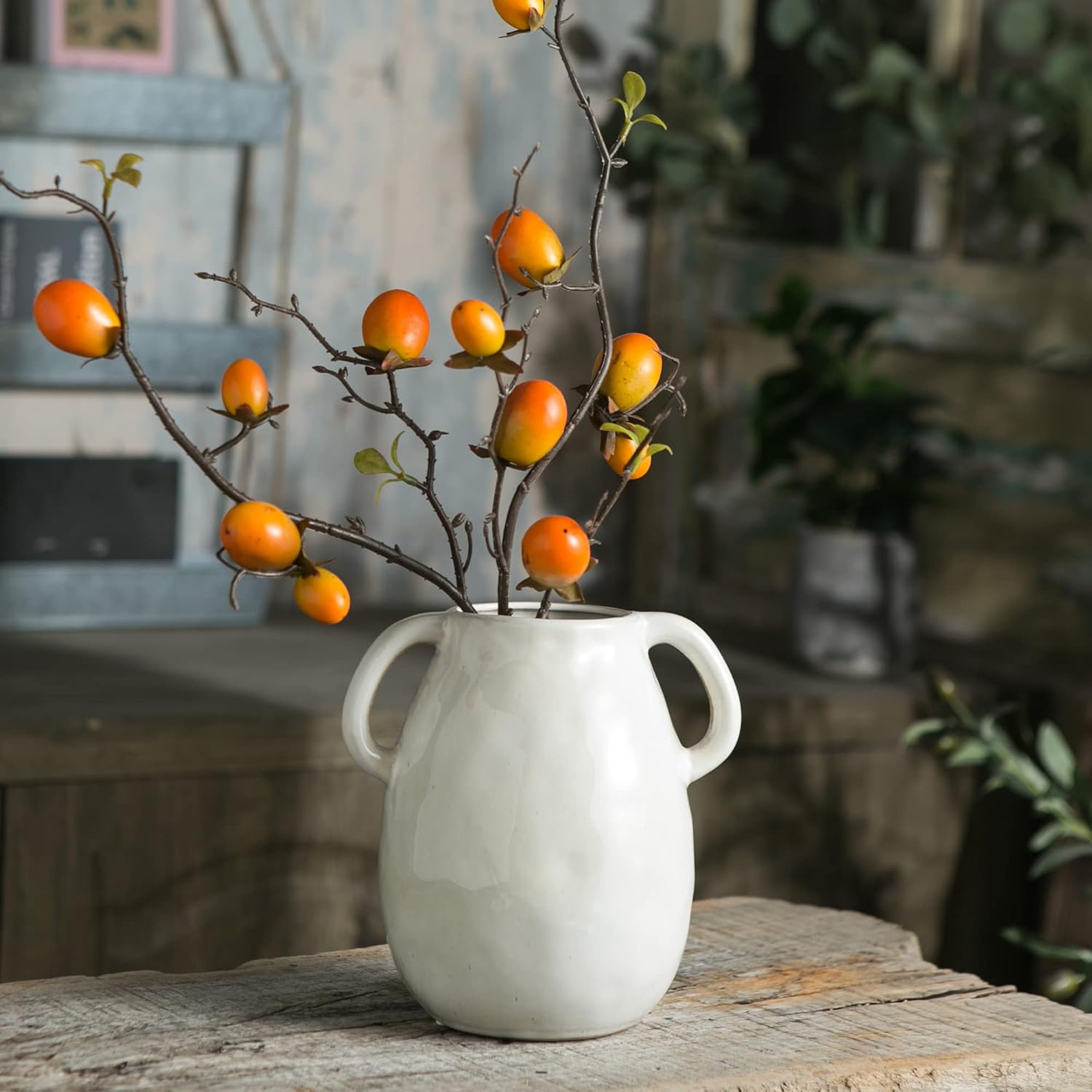 Modern Farmhouse Style Vase, Rustic Terracotta Vase, Decorative Ceramic Vase - Image 2