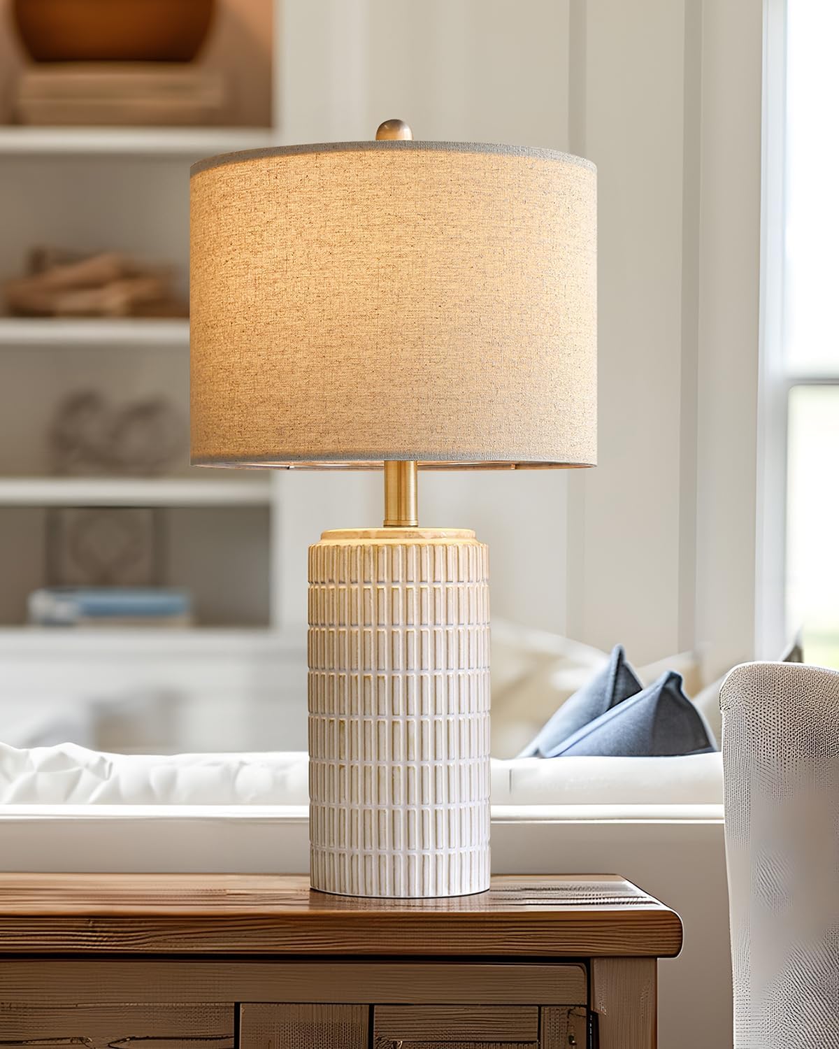 23-inch Ceramic Bedside Table Lamp